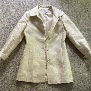 Cream Coat with Silver Floral Accents